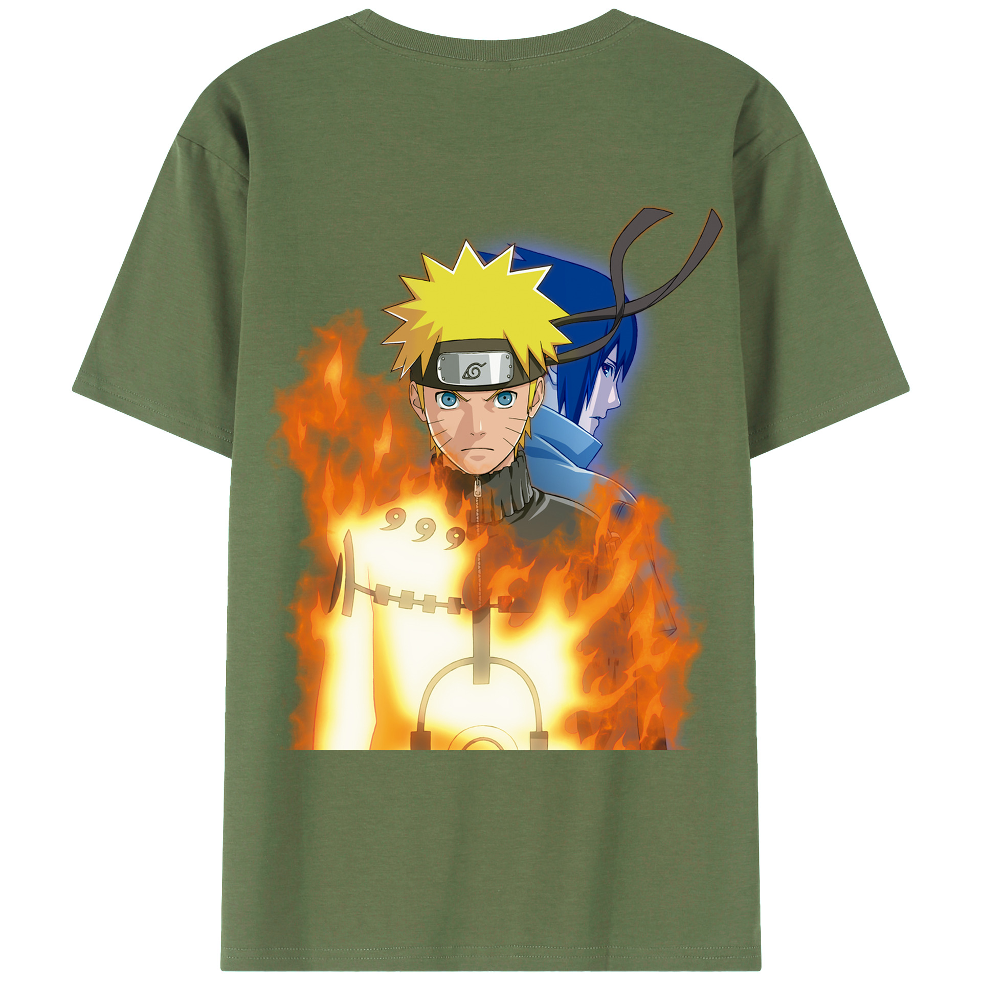 （画像用） NARUTO -ナルト- うずまき ナルト Uzumaki Naruto 綿100％ メンズ半袖Tシャツ（バックプリント） 通気性